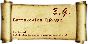 Bartakovics Gyöngyi névjegykártya