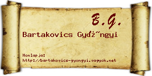 Bartakovics Gyöngyi névjegykártya